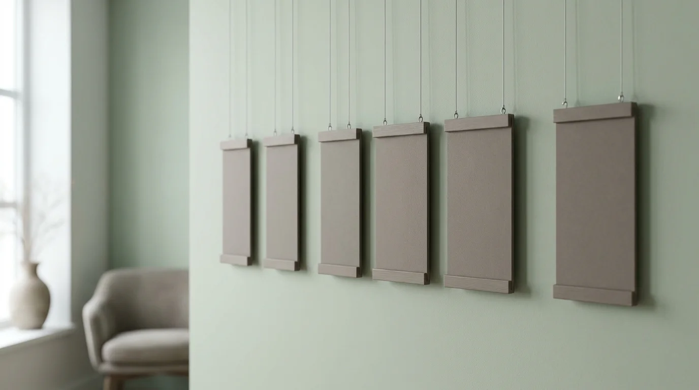 Reihe leerer Schilder die nach dem fuenften Platz abbricht an heller Wand