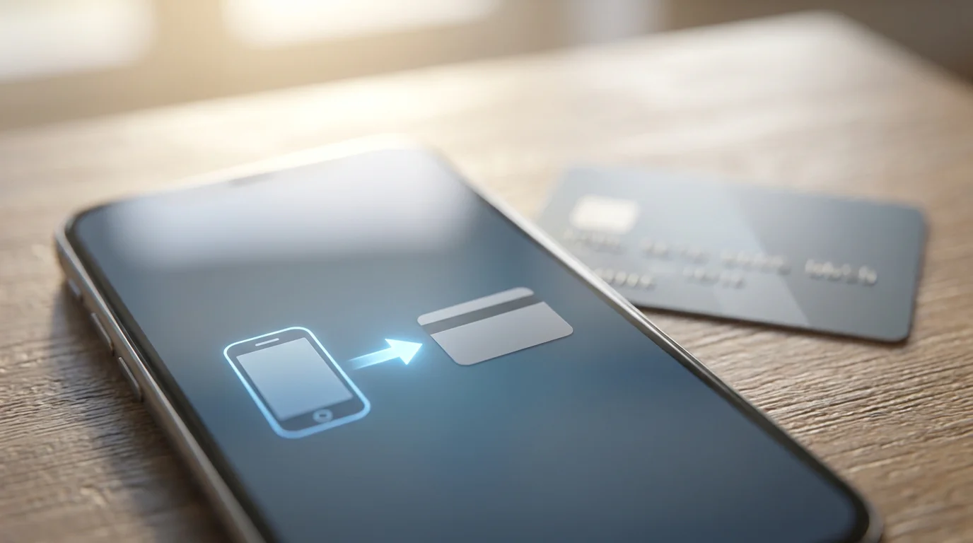 Eine mobile Bankzahlung, die direkt und identifiziert vom Konto ausgeht, ohne Umweg