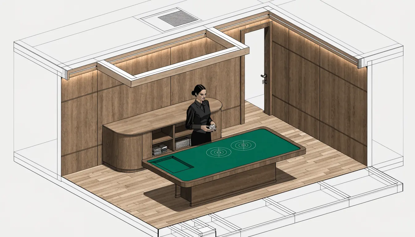 Live-Baccarat Studio mit Croupierin am Spieltisch