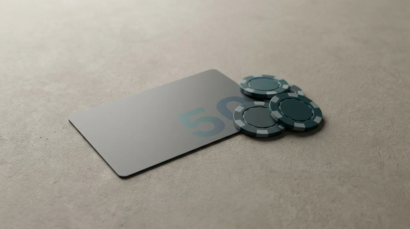 Eine paysafecard-Prepaidkarte neben Spielchips, Sinnbild für das Limit-Produkt im Casino-Kontext