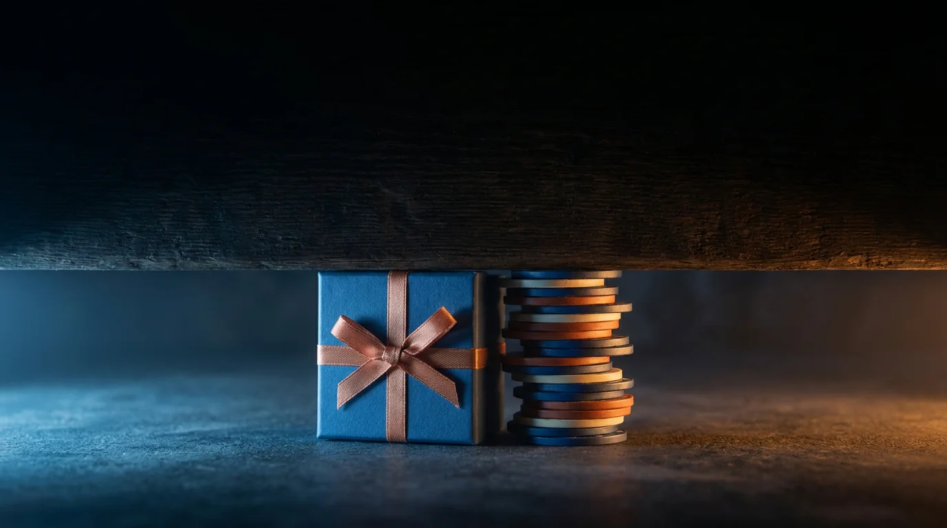 Ein geschenktes Zwanzig-Euro-Guthaben unter einer niedrigen Auszahlungsdecke
